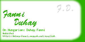 fanni duhay business card